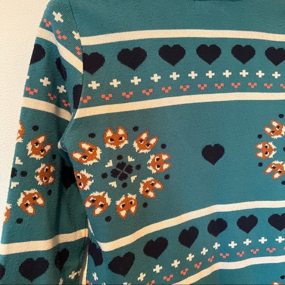 Emme Fox Heart Striped Grannycore Cardigan Sweater - Picture 9 of 11